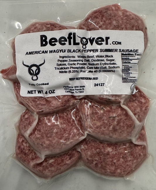 American Wagyu Black Pepper Summer Sausage Slices 4 oz